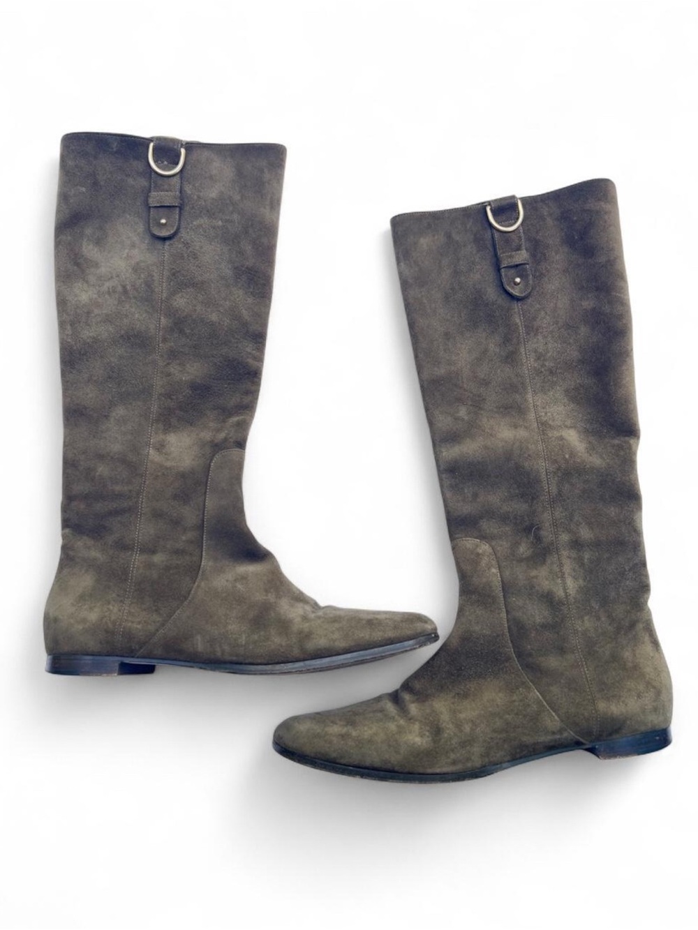 Vintage Jimmy Choo Olive Calf/Knee Length Suede Long Boots